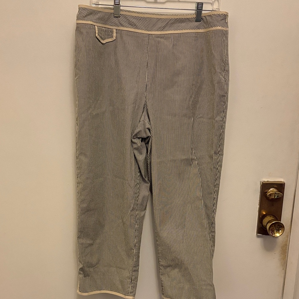 Talbots  Striped Chinos - blue and White
